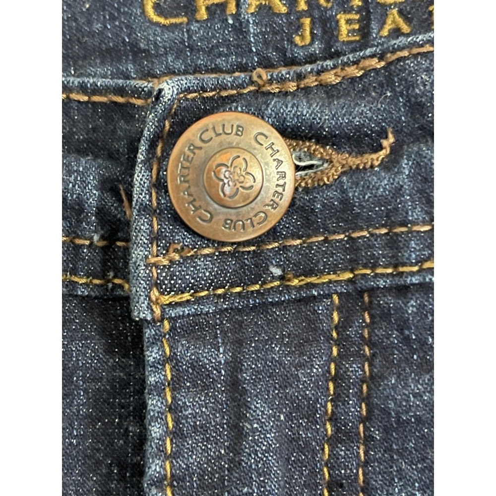 Charter Club Jeans Women 34 Blue Straight Leg Mid Rise Classic Denim Stretch - Picture 4 of 13
